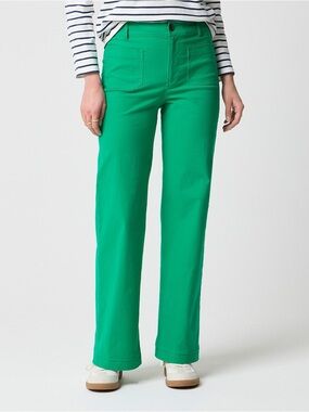 J. Crew Factory Bright Green Wide-Leg Pants